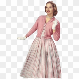 Vintage Woman With White Gloves - Woman In White Gloves, HD Png Download - vintage woman png