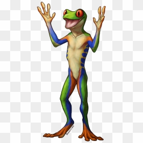 Transparent Frogs Png - Red Eyed Tree Frog Anthro, Png Download - tree frog png