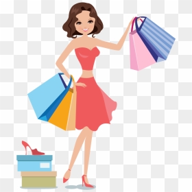 Shopping Woman Icon - Girl Shopping Icon Png, Transparent Png - fashion icon png