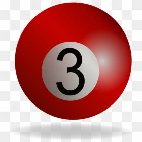 Red Pool Ball Png, Transparent Png - pool ball png