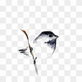 Bird Watercolor Painting Tattoo Drawing - Black Watercolor Animal Tattoo, HD Png Download - sparrow png