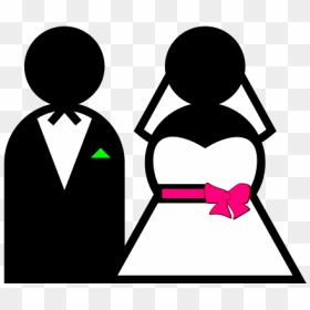 Bride And Groom Cartoon, HD Png Download - bride silhouette png
