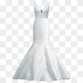 Flowy Mermaid Wedding Dress, HD Png Download - bride silhouette png