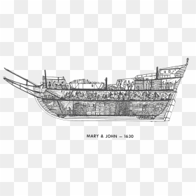 Mary And John Ship Line Drawing - Sailing Ship Cross Section, HD Png Download - thrall png