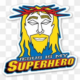 Superhero Sticker - Jesus Is My Superhero Clipart Png Transparent, Png Download - superhero clipart png