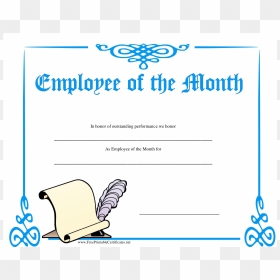 Employee Of The Month Certificate Main Image - Free Printable Employee Of The Month Certificate, HD Png Download - blank certificate template png