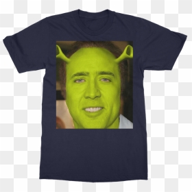 Nicolas Cage As Shrek ﻿classic Adult T-shirt - Nicolas Cage Pillow Cage, HD Png Download - nick cage png