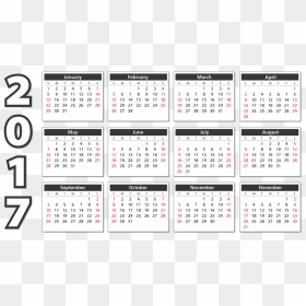Number, HD Png Download - 2017 calender png