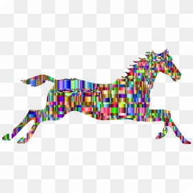 Checkered Chromatic Galloping Horse Clip Arts - Horse Silhouette, HD Png Download - cuadros png