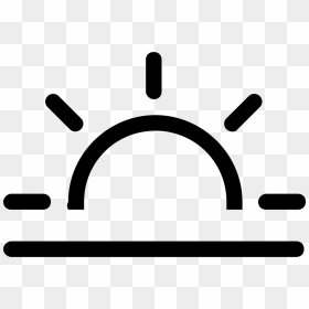 Sunset Outlined Weather Symbol Of The Sun On The Horizon - Sunset Icon Png, Transparent Png - sun symbol png