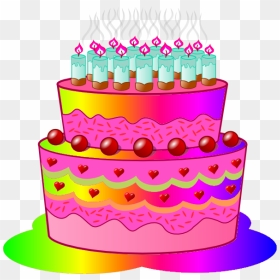 Art Use These Free - Birthday Cake Clip Art, HD Png Download - pink birthday cake png