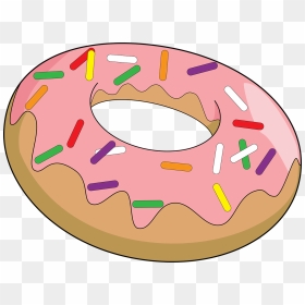 Pink Sprinkled Donut Clipart Png, Transparent Png - donut clipart png
