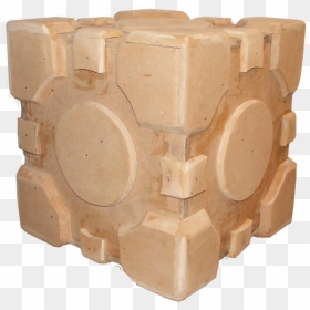 Portal Companion Cube Wood, HD Png Download - companion cube png