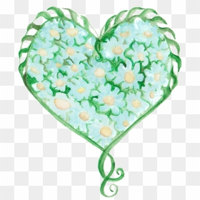 Hand Drawn Green Heart Pattern Transparent Love - Clip Art, HD Png Download - green heart png