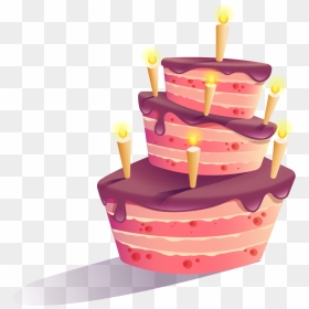 Birthday Cake Clipart Transparent Image Png - Birthday Cake No Background Png, Png Download - pink birthday cake png