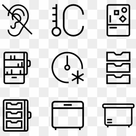 Home Automation Line Icons, HD Png Download - fridge icon png