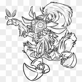 Skull Kid Lineart - Sketch, HD Png Download - skull kid png