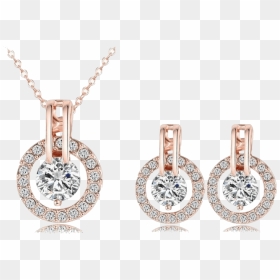Jeminee Jewellery Angelina Rose Gold Crystal Necklace - New Miracle Plate Illustration Plate Technique Jewellery, HD Png Download - gold jewellery images png