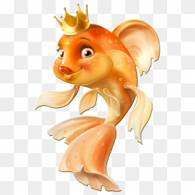 The Cutest Golden Fish - Картинка Золотая Рыбка Для Детей, HD Png Download - golden fish png