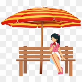 Hand Drawn Cartoon Girl Vacation Decoration Vector - Transparent Background Beach Umbrella Transparent, HD Png Download - girl hand png