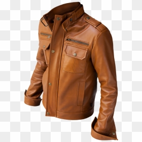 Leather Jacket Png - Brown Color Leather Jacket, Transparent Png - men coat png