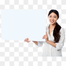 Girl Holding Banner, HD Png Download - girl hand png
