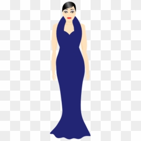 Woman In Blue Dress Clipart - Cocktail Dress, HD Png Download - ladies garments png