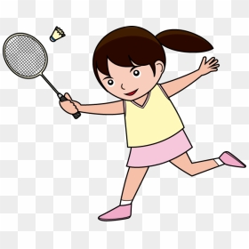 バドミントン07 ストローク の無料イラスト - Gambar Olahraga Kartun Bulu Tangkis, HD Png Download - badminton clipart png