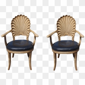 Vintage Scalloped Armchairs Front View - Chair, HD Png Download - chair front view png