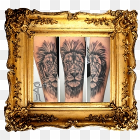 Transparent Painting Frame Png, Png Download - lion tattoo png