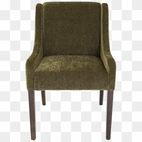 Front View Of Organic Green Luxurious Upholstered Chair - Chair, HD Png Download - chair front view png