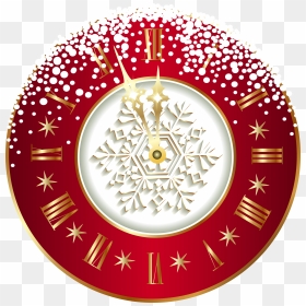 Red New Year Clock Png Clipart Image - Transparent New Year Clock Png, Png Download - new year 2017 images png