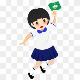 Macau Return 19th Anniversary Hand Drawn Girl Png And - Cartoon, Transparent Png - girl hand png