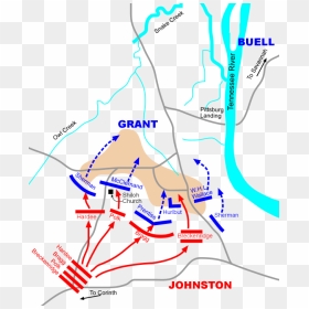 Shiloh Battle Apr6am - Battle Of Shiloh Map, HD Png Download - battle png