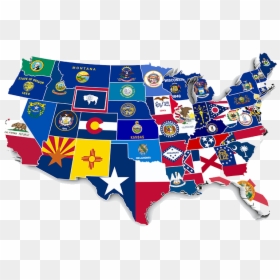 50 States Flag Map, HD Png Download - gadsden flag png