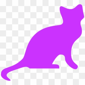 Purple Cat Clipart, HD Png Download - kitten clipart png