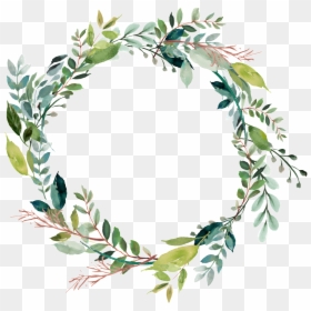 Watercolor Flower Wreath Png, Transparent Png - leaves frame png
