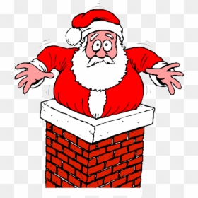 Santa Can T Fit Down The Chimney, HD Png Download - christmas fireplace png