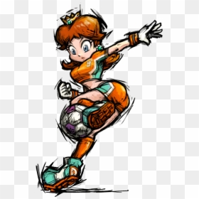 Princess Daisy Mario Strikers, HD Png Download - waluigi head png