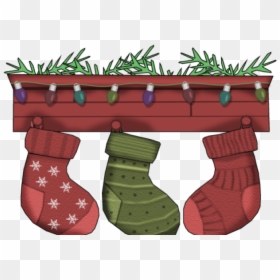 Christmas Stocking, HD Png Download - christmas fireplace png