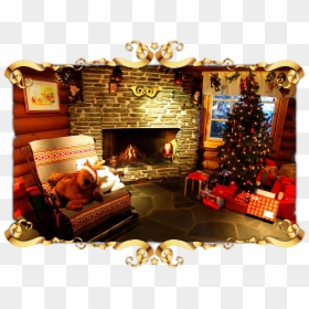 Santa Claus' Village, HD Png Download - christmas fireplace png