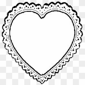Black Lace Heart Transparent, HD Png Download - white doily png
