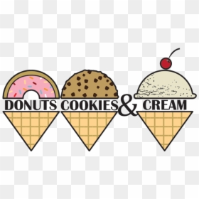 Ice Cream Donut Cookie, HD Png Download - ice cream cone clipart png