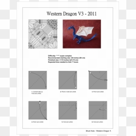 Origami Western Dragon Cp, HD Png Download - origami crane png