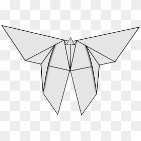 Origami Butterfly Line Drawing, HD Png Download - origami crane png