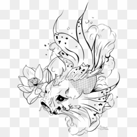 Coffee Tree Line Art, HD Png Download - fish drawing png