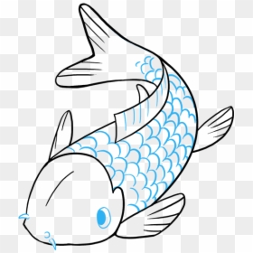 Easy Koi Drawing, HD Png Download - fish drawing png