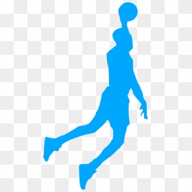 Silhouette Basket 33 Clip Arts - Silhouette Basketball Player Running, HD Png Download - basketball basket png