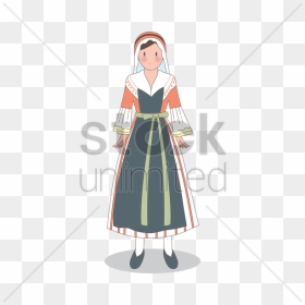 Free Woman Wearing France Dress Vector Image - France Traditional Clothes, HD Png Download - school dress png