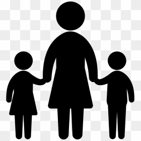 Mother With Two Childs Svg Png Icon Free Download - Mother And Two Children Silhouette, Transparent Png - mother clipart png